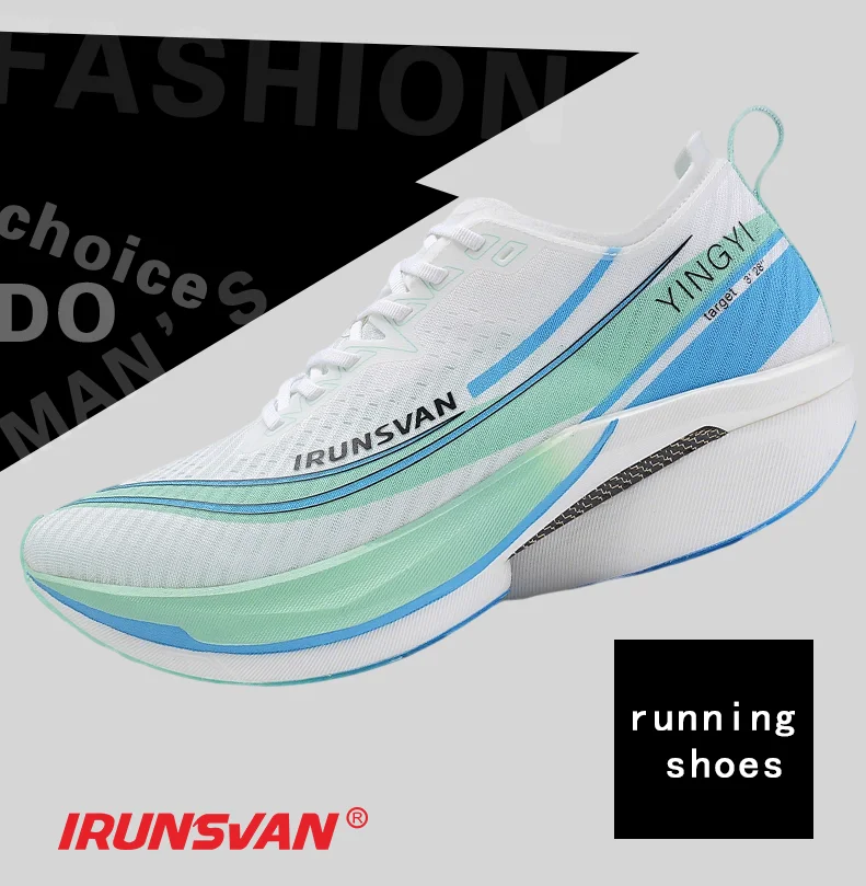 IRUNSVAN Shadow Wing 2.0 PRO Men's Running Shoes Marathon Full Palm Black Gold Carbon Plate Sports Shoes Shock Resistant