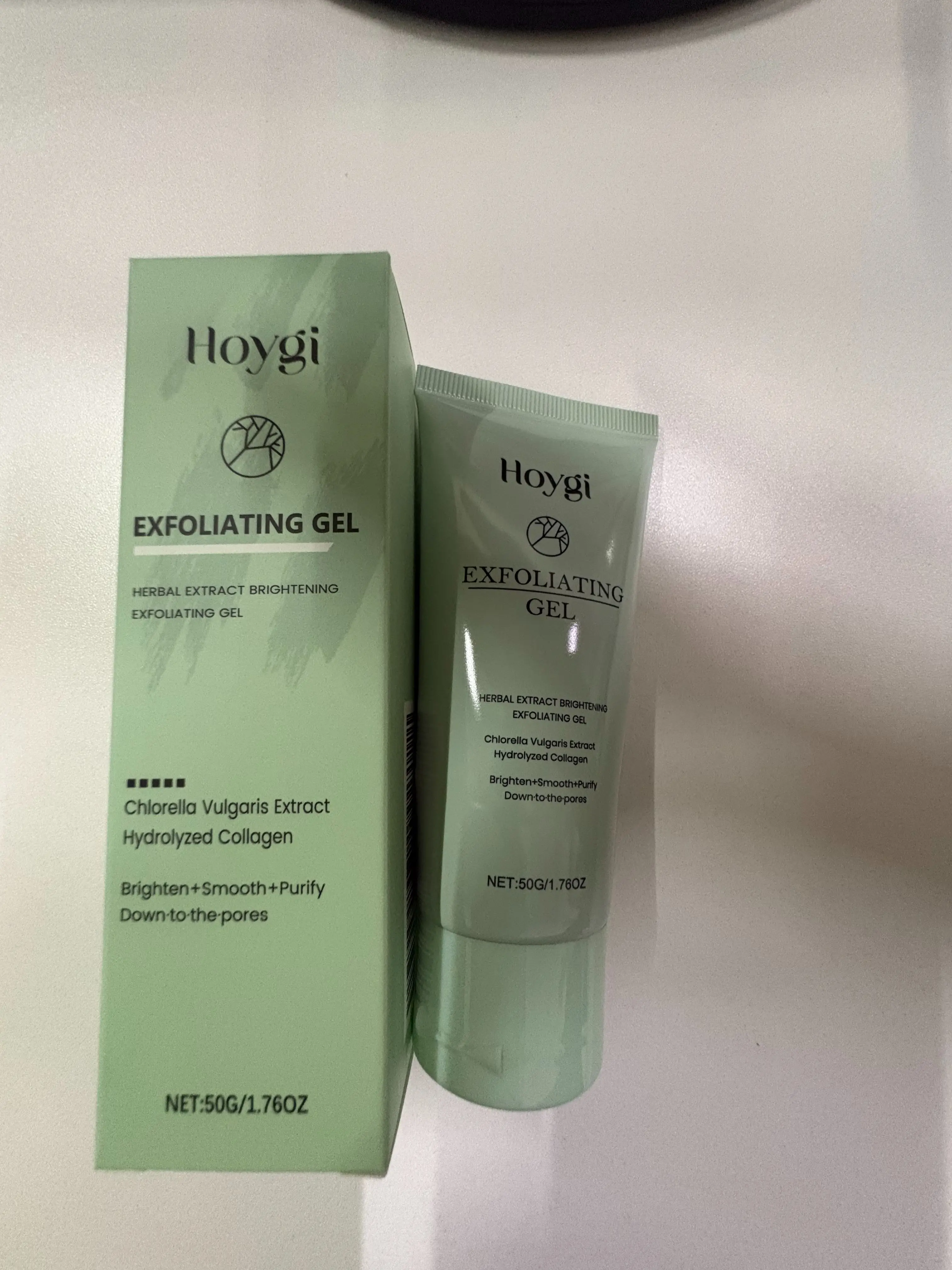 Gel esfoliante con clorella vulgaris e collagene idrolizzato – Scrub viso schiarente, levigante e purificante dei pori per illuminare