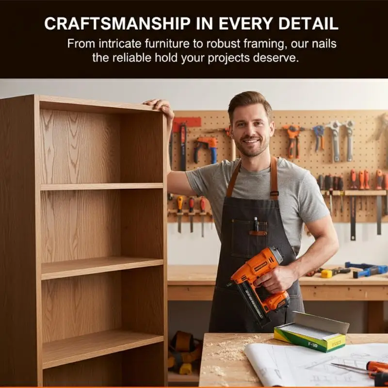 F15/F20/F25/F30 Nail Straight Brad Nails 304 Stainless Steel Stapler Nailer Staples Woodworking Power Tools