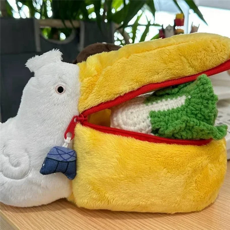 

BEDW-Kawaii Pelican Plush Coin Purse Bag Stuffed Animal Pencil Bag Cute Cartoon Makeup Storage Bag For Kid Birthday Gifts