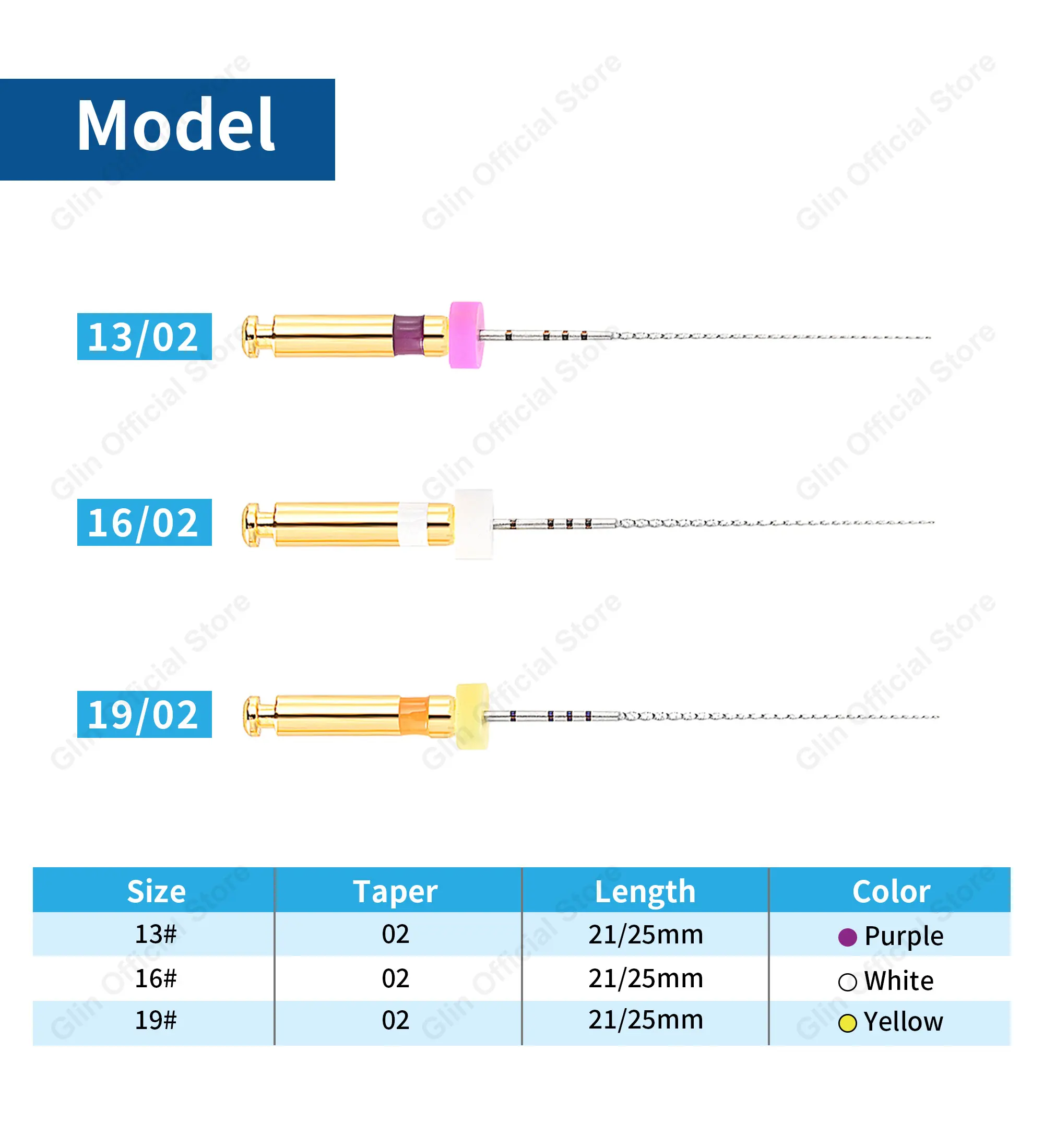 Glin Zahnaufhellungs-Dentalinstrumente: Endo-Rotationsfeilen, Endodontische Feilen, Dental-Endomotorfeilen, Path Glide Feilen für die Zahnmedizin – Detail 3