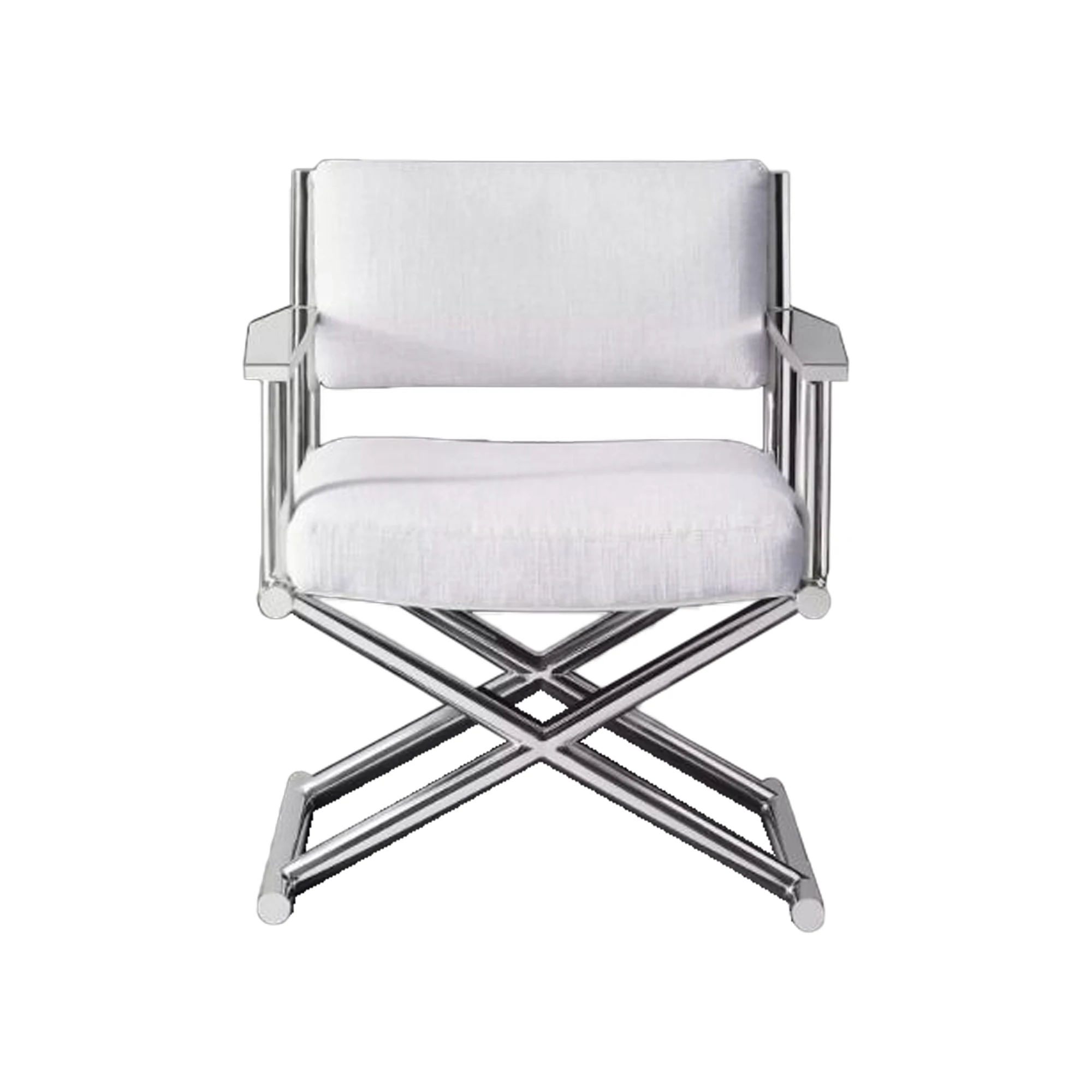 

HLM12 Leisure Modern Design Living Room Furniture Cross-Leg Armchair Stainless Steel Upholstered Seat Accent Chairs