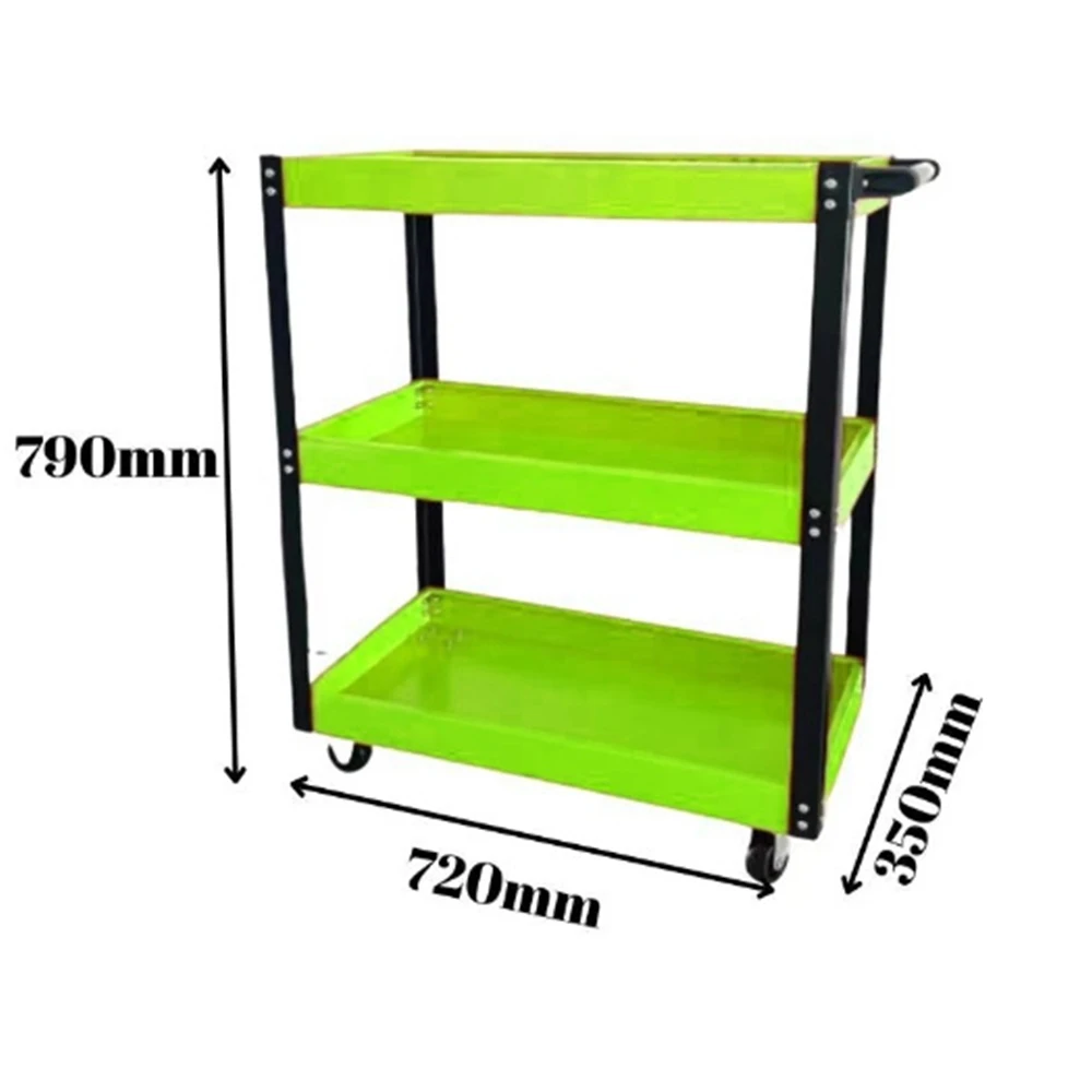 Green Mobile 3 Layers Tool Cabinets High Quality Parts Cart For Convenient Storage And Organization