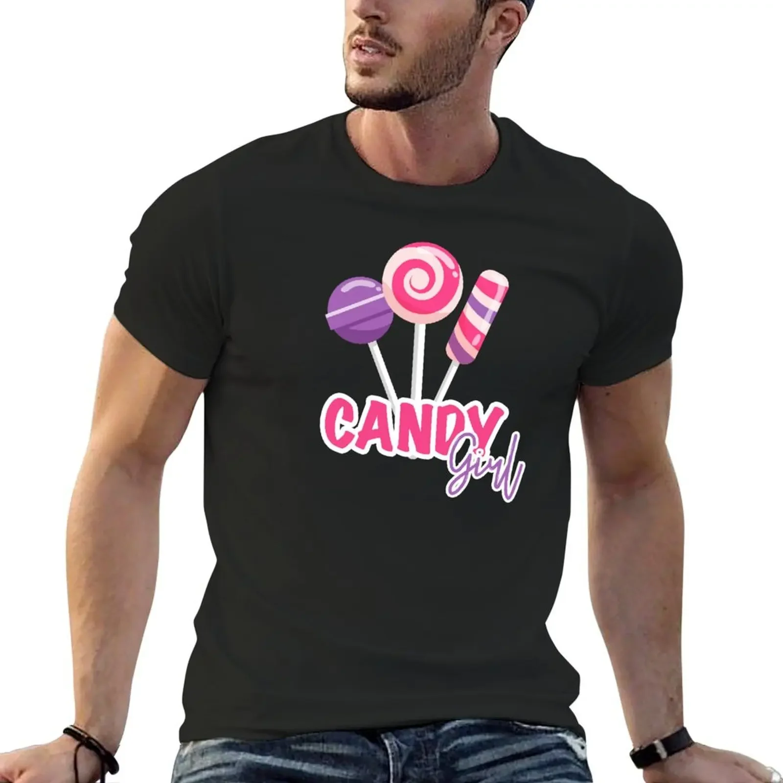 

Candy Girl Lollipops gift T-Shirt hippie clothes cheap stuff baggy shirts mens designer clothes