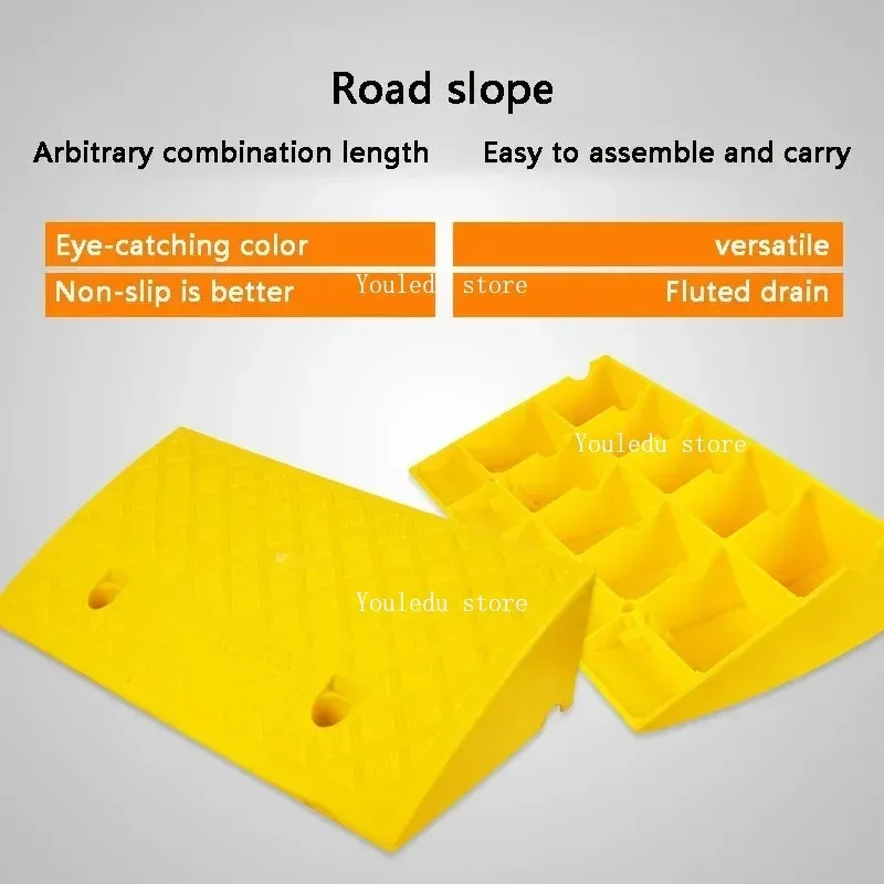 50*27*8cm Plastic PVC Road Slope Ramp Pad Portable Car Step Uphill Triangle Mat Curb Rubber