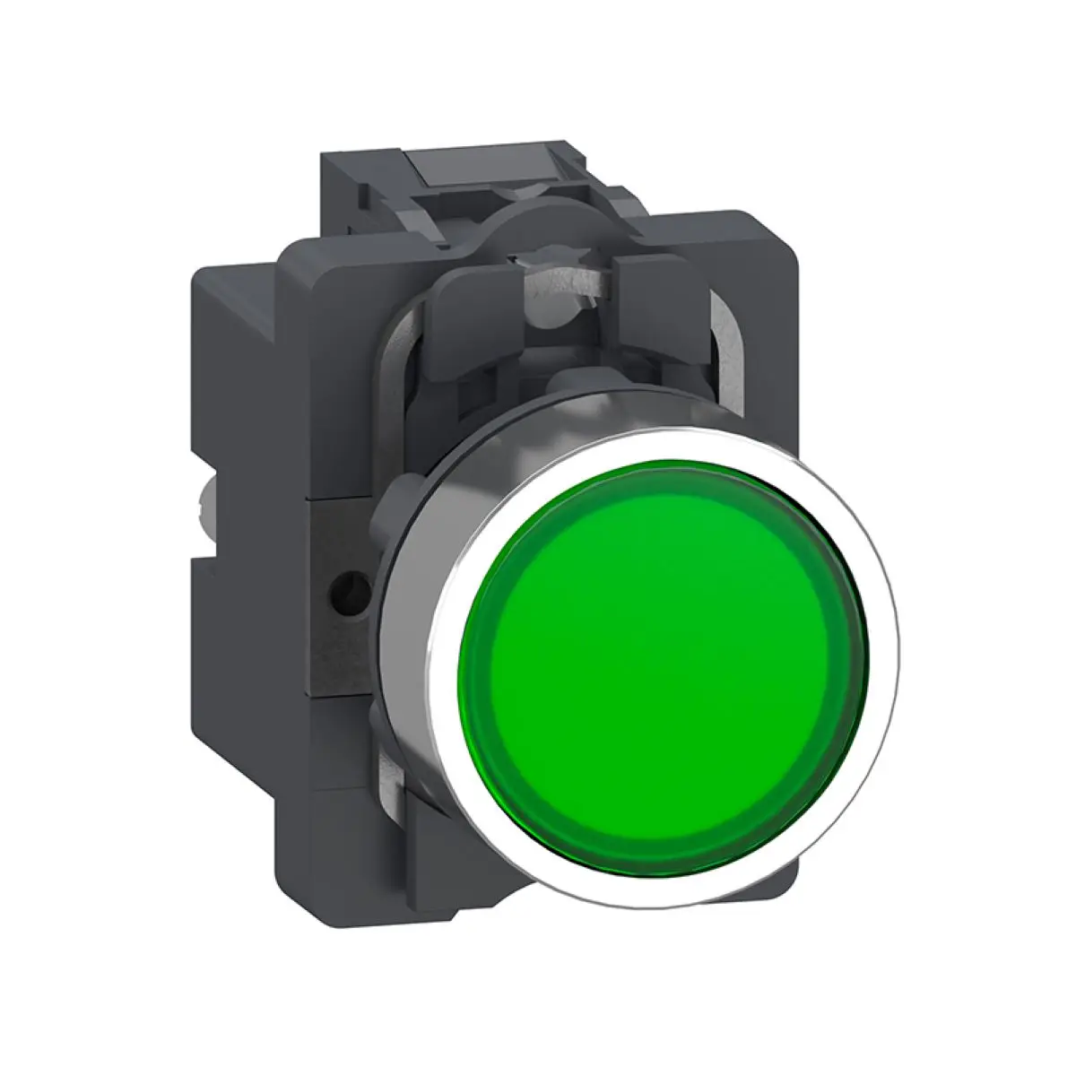XA2AW33B1 Complete illuminated push button, Easy Harmony XA2, plastic head, 22mm, green, 1NO, AC/DC 24V, spring return