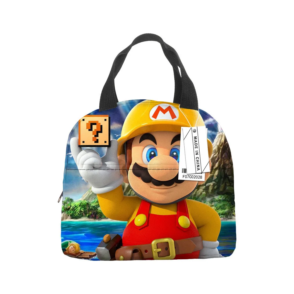 Super Marios lunch box bag bambini scuola Anime cooler isolamento termico borse bambini picnic all\'aperto cibo Bento pouch gift