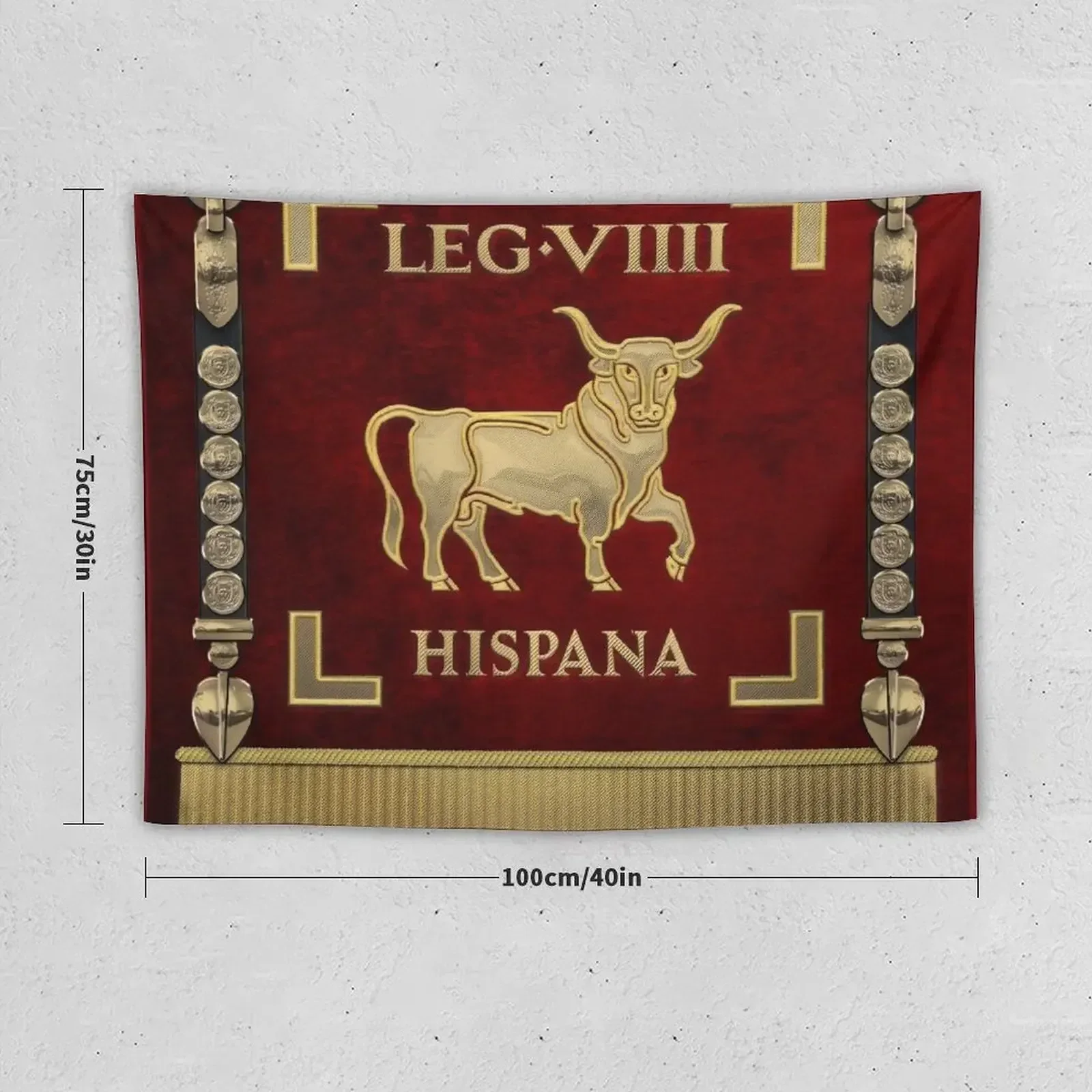 Standard of the Spanish 9th Legion - Vexillum of Legio IX Hispana Tapestry Wall Carpet Room Aesthetic Tapestry