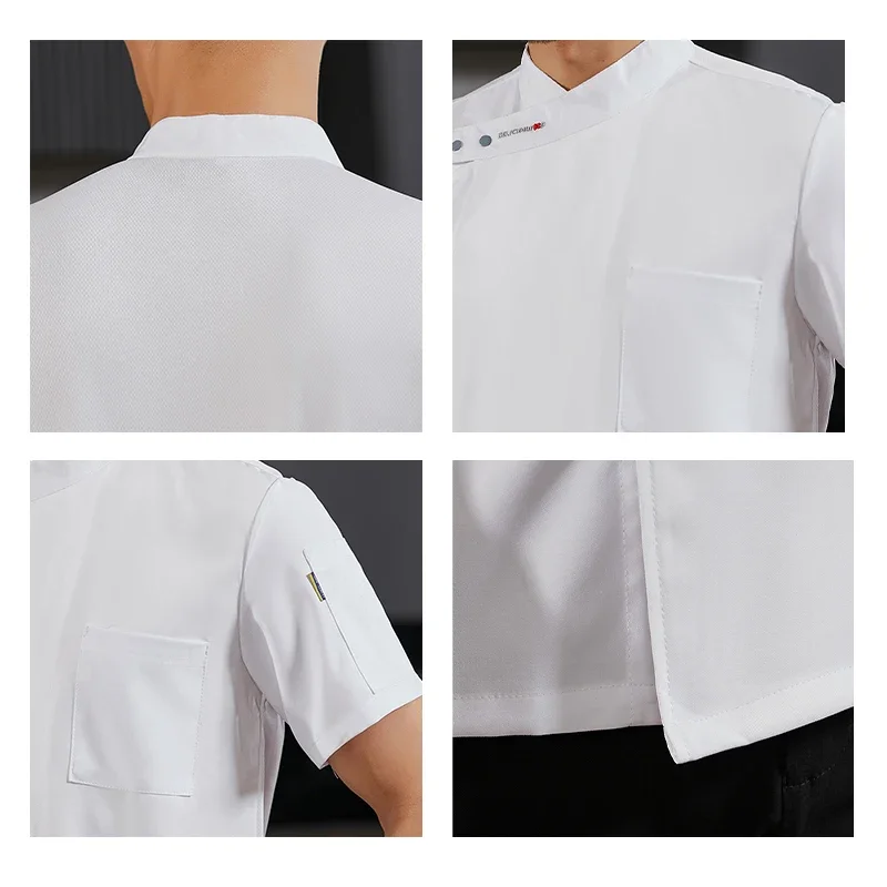 Serviço de alimentos cozinha cozinhar roupas restaurante cozinhar jaqueta padaria malha respirável camisa catering uniforme do chef garçom macacão