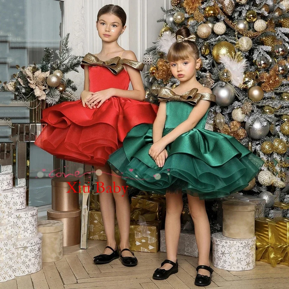 Luxurious Puffy Baby Girls Dresses Tiered Infant Girls Birthday Party Gown Christmas New Year Dress Gift 1-11 Years