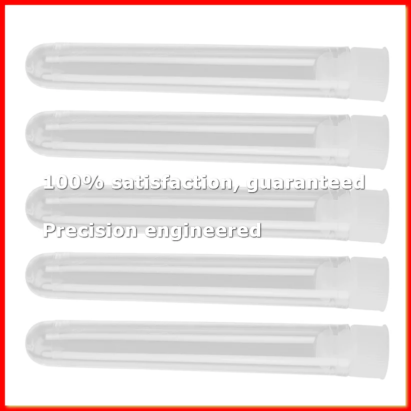 100Pcs Clear Plastic Test Tubes with White Screw Caps Sample Containers Bottles Push Caps 12X75mm-A09G