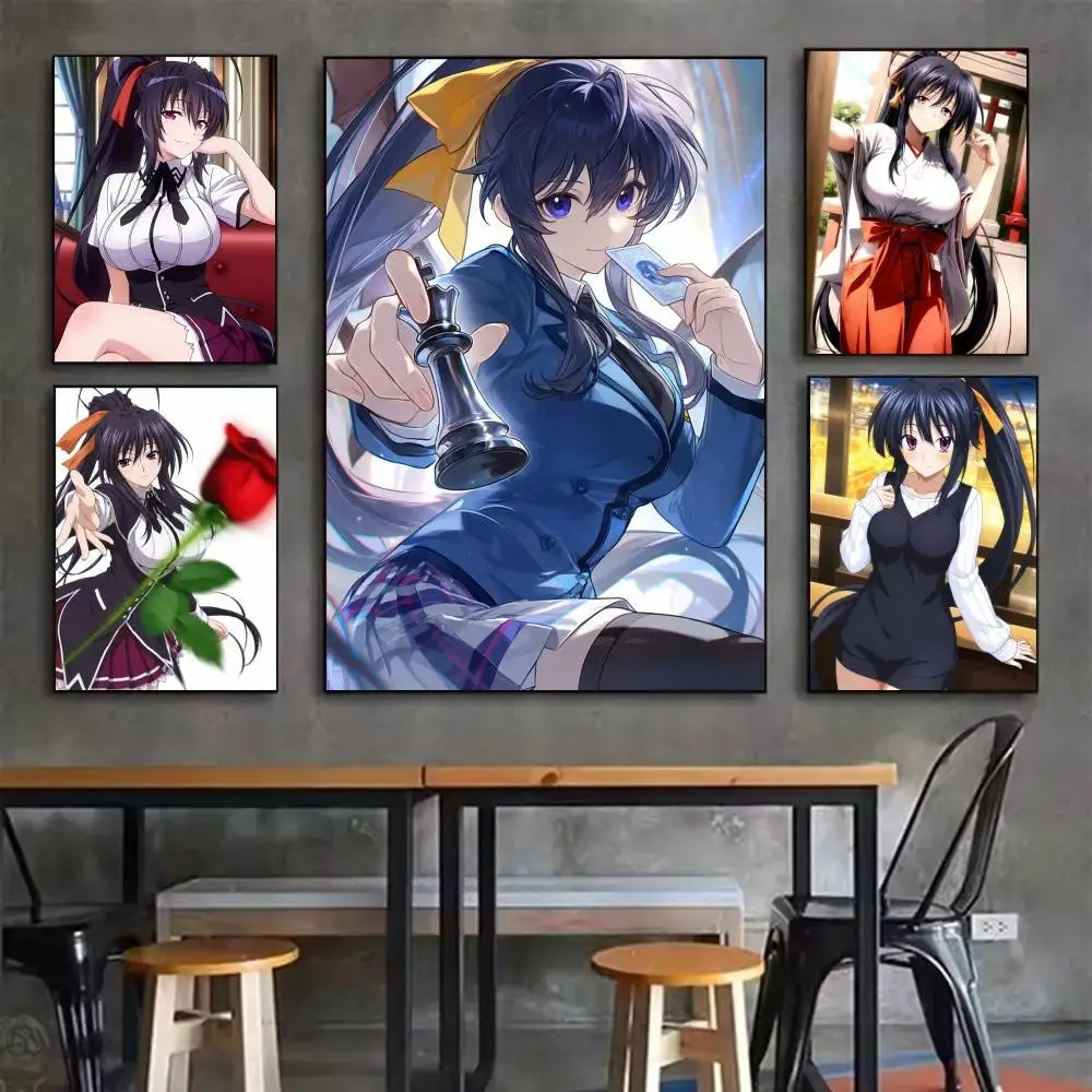 Akeno himejima Hight School DxD Anime   Poster Waterproof HD Art Wall Decal Self-Adhesive Print