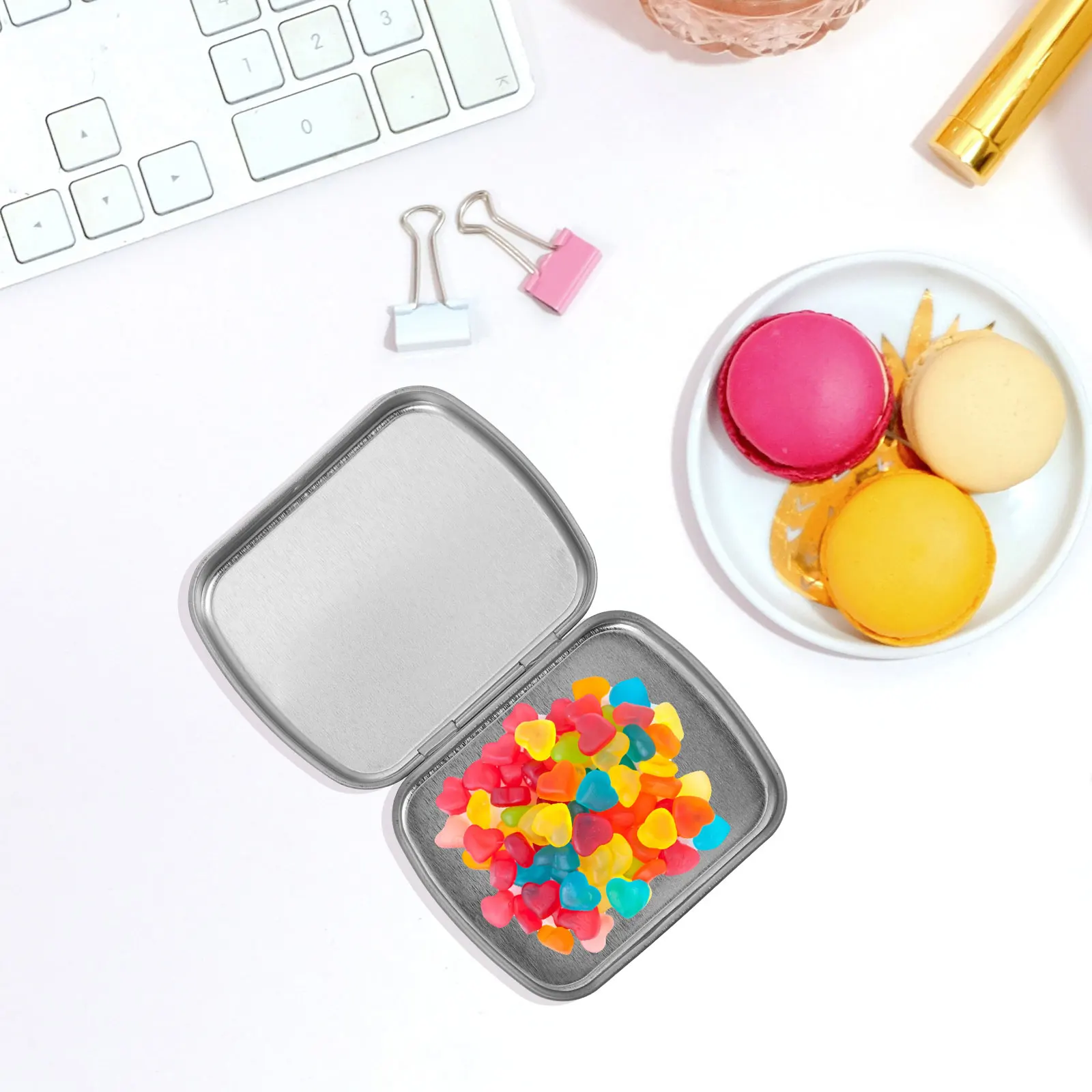 

4pcs Tinplate Candy Box Cow Pattern Tin Boxes Small Metal Organizers For Candies Accessories Party Favors Sample Storage