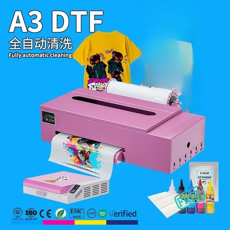 Portable DTF Printer A3, Compact Design Low Shipping Fee, Smart Stirring System, Built-in Cutter