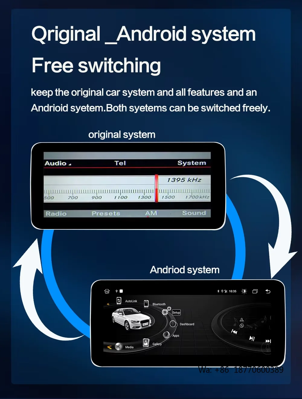 Auto Radio Android 14 Car Multimedia Player for Audi A4 B8 A5 2009-2017 GPS Navi Stereo Screen System WIFI Wireless Carplay Auto view 5