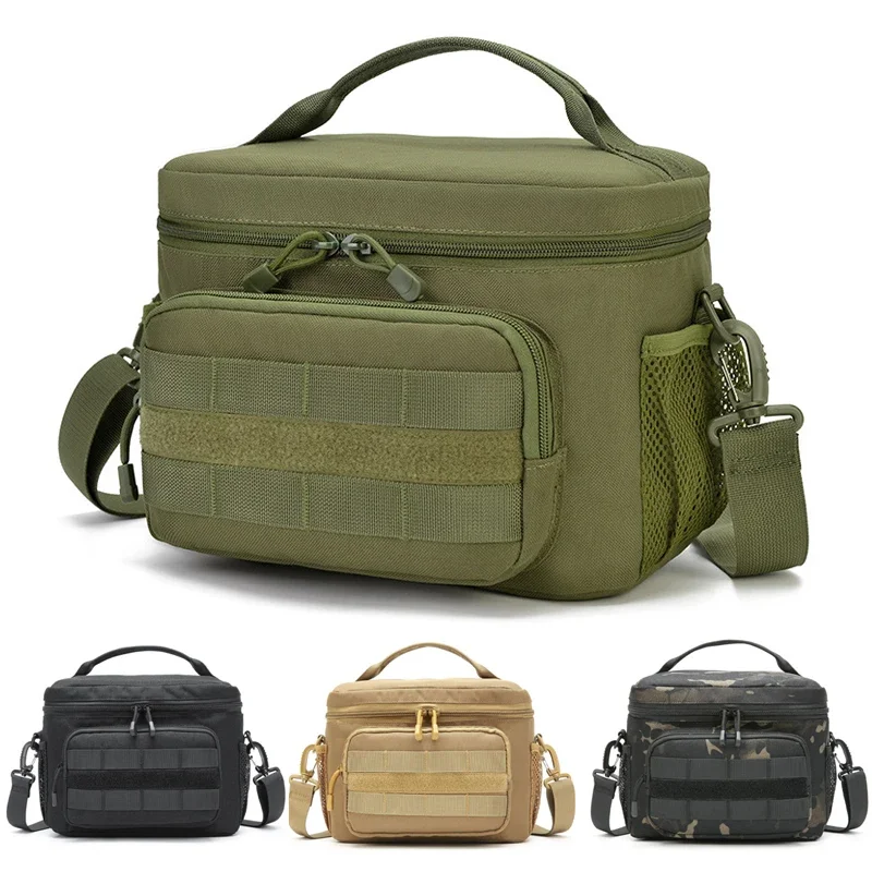 Tactical Lunch Box for Men Insulated Lunch Bag Heavy Duty Lunchbox with Shoulder Strap Leakproof Cooler Bag for Outdoor Picnic