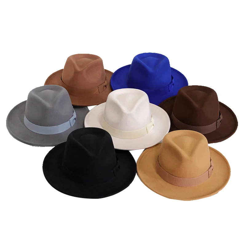 Sombrero kapelusz fedora kokardka w kształcie serca filcowy kapelusz małe odwrócone brzegi męskie cylinder vintage jazzowy kapelusz gorras para