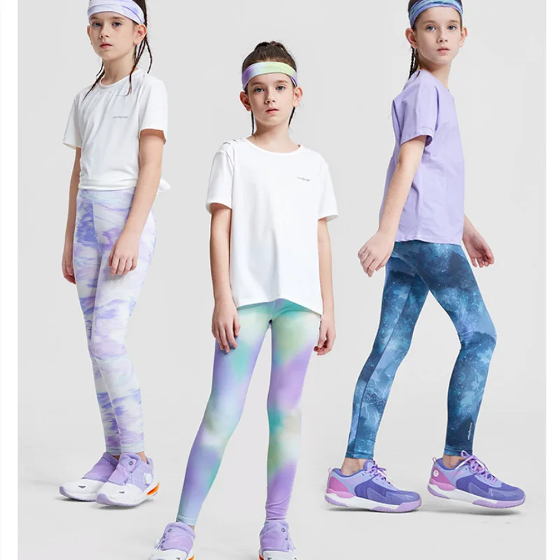 

Girls Cooling Yoga Pants Kids Ultra Thin Quick-Dry Nylon Gym Leggings UV Protective & Breathable Sports Tights Running & Dance