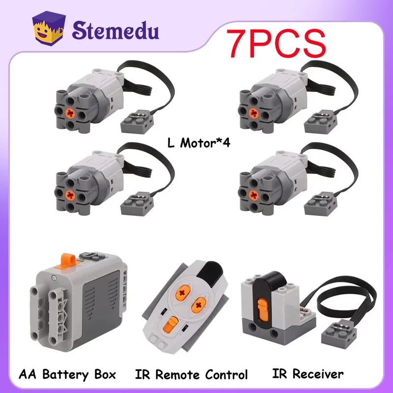 

Building Blocks MOC Power Functions Technical 88003 L Motor for legoeds IR Remote Control Receiver 8879 8884 AA Battery Box 8881