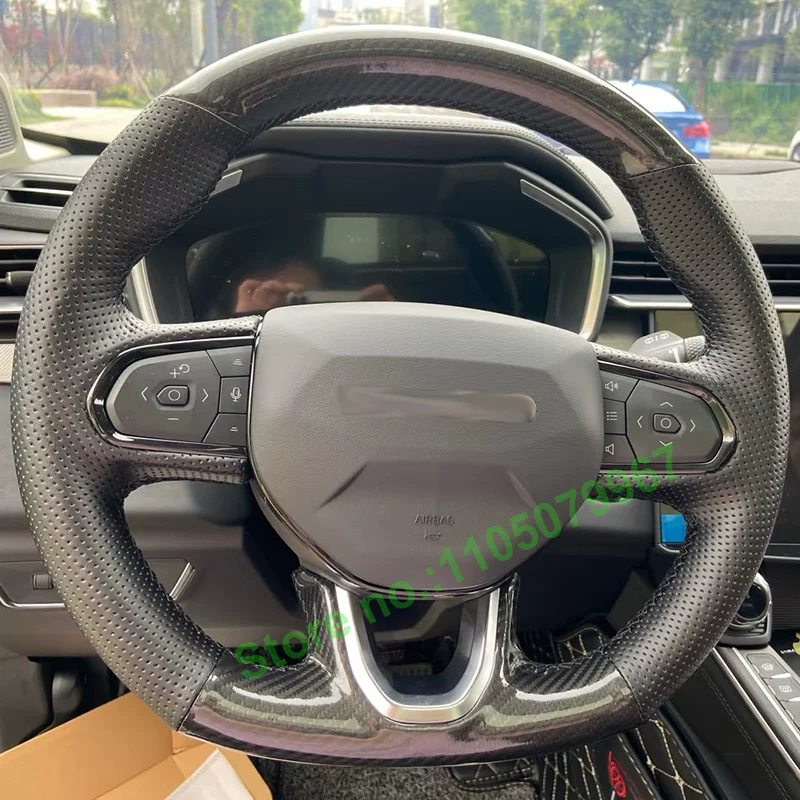 

DIY Hand-Stitched Non-slip PU Carbon Fiber Leather Car Steering Wheel Cover for Lynk & Co 01 03 2021-2025 Interior Accessories