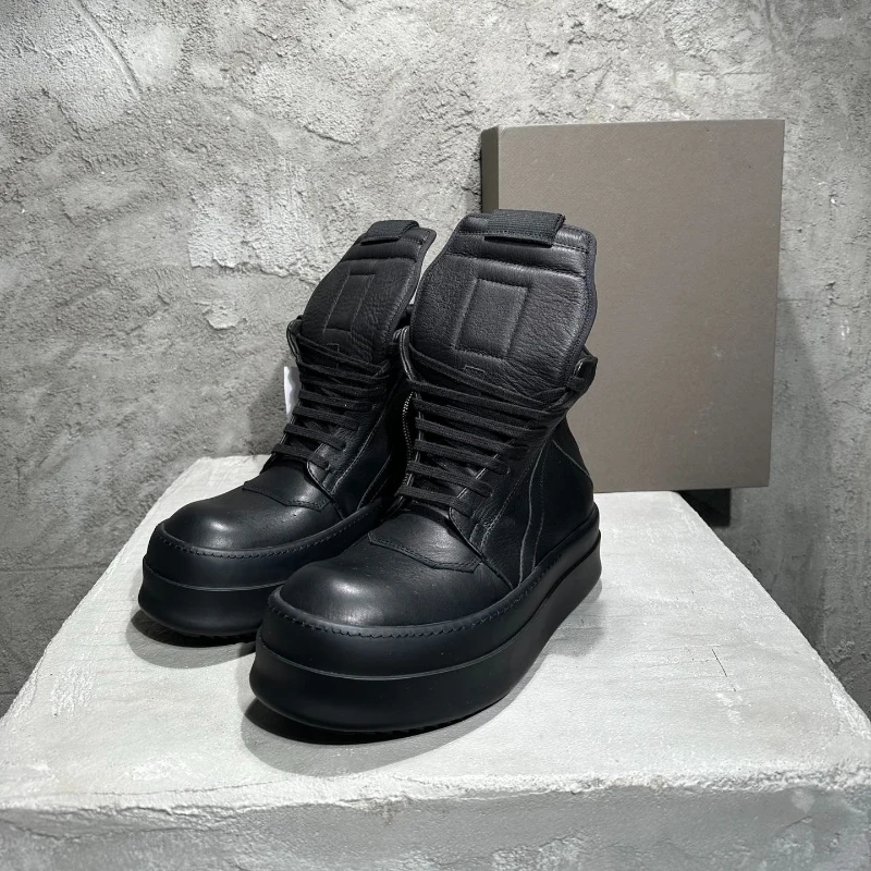

2023SS High Street, черные модные повседневные кроссовки для мужчин и женщин, универсальные ботинки в темном стиле, мужская кожаная обувь