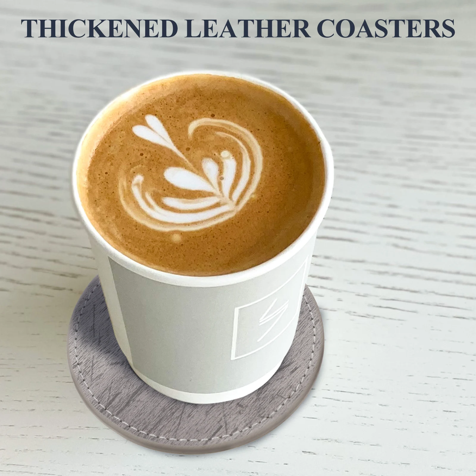 

Non slip PU Coasters Round Mat Anti scalding Pad Heat Insulation Cup Mats Home Decorative Office Mats Storage Rack