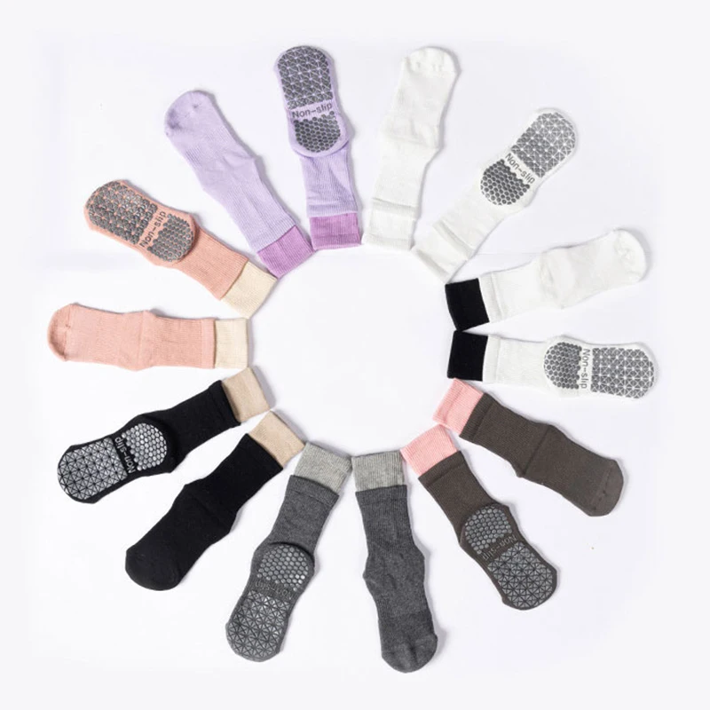 Yoga Socks Cotton Towel Dot Silicone Non-slip Women High Quality Pilates Grip Crew Socks