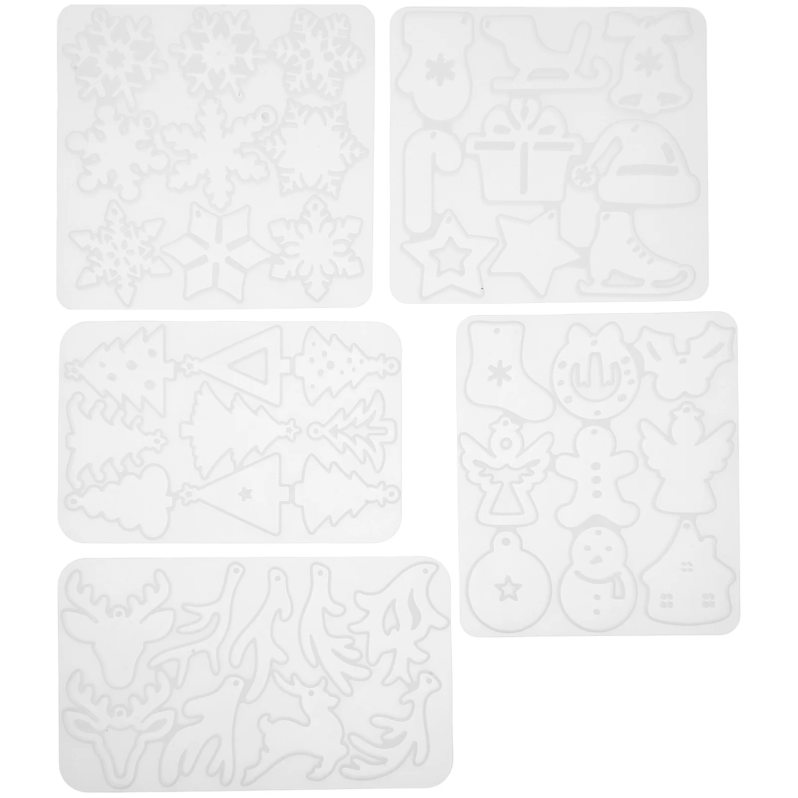 

5Pcs Christmas Earring Molds Silicone DIY Set for Epoxy Resin Jewelry Crafting Holiday Pendant Mold Resin Snowflake Snowman Tree