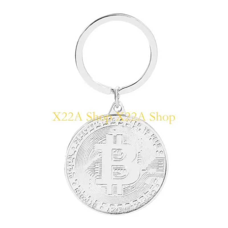 Unique Digital Currency Enthusiast Gift Metal Keychain With Bitcoins Detailing