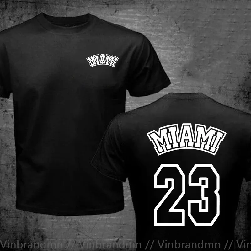 Miami 23 Art Hollow Letter Print T Shirt Men Fashion T-Shirt Trendy Casual Clothes Summer Hip Hop Sportswear Street Tops Tshirt