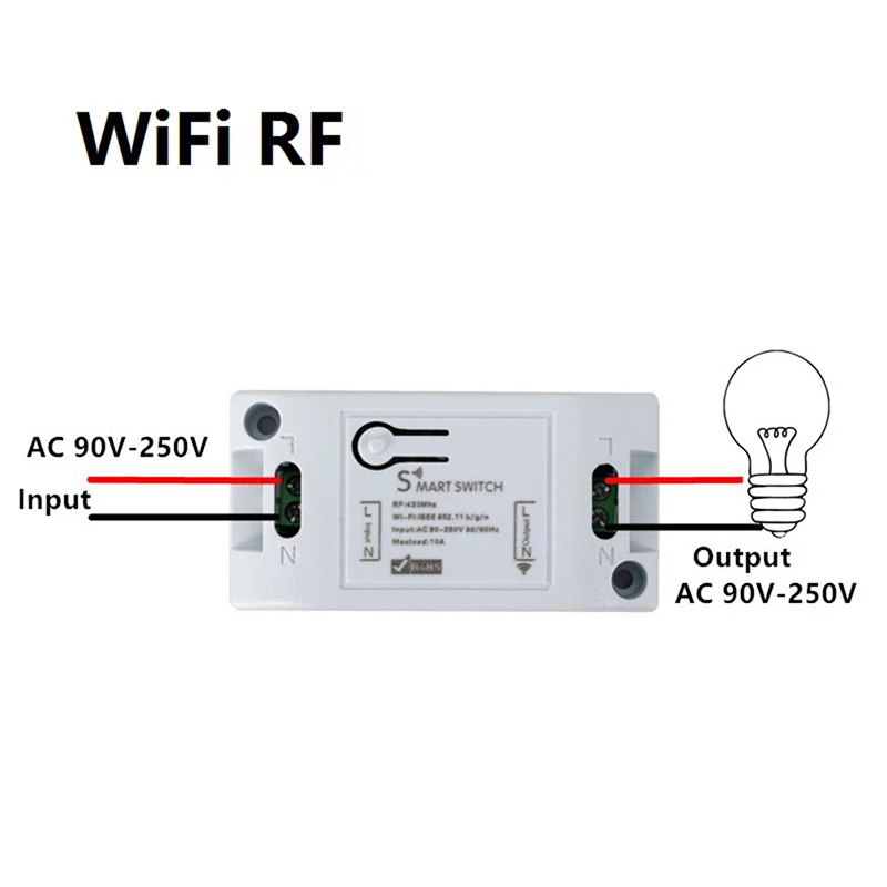 1 sztuk 10A RF 433Mhz bezprzewodowy Tuya inteligentny zegarek wi-fi zegar Interruptor Inteligente przełącznik inteligentne sterowanie życia