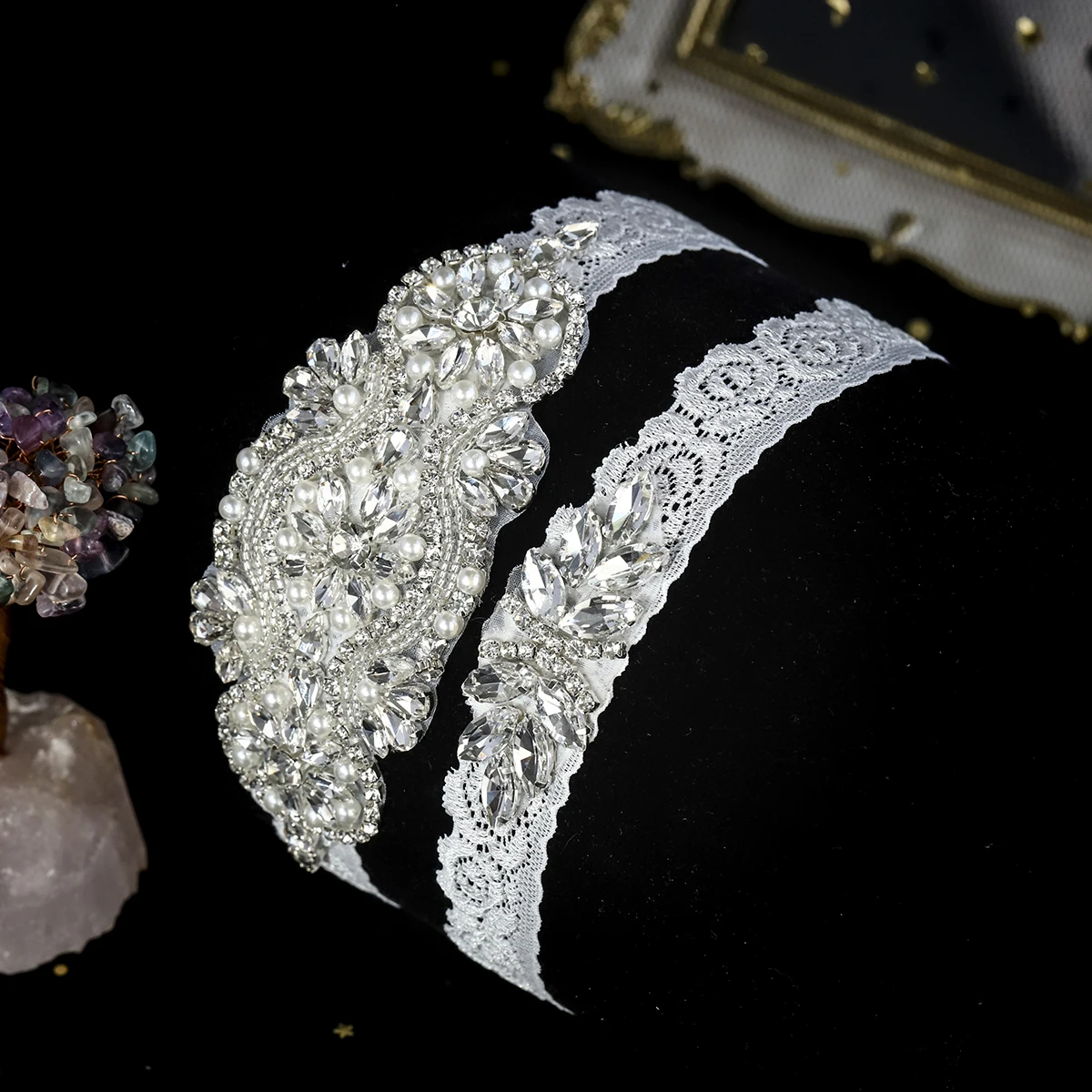 Sexy Lingerie Wedding Garter Belt Bride Party Cosplay Accessories Jewelry Bowknot Lace Elastic Leg Ring Bridal Leg Garter image 4
