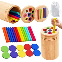 Juguetes de madera Montessori para niños pequeños, clasificación de colores, juguetes de Motor fino, juguetes sensoriales a juego, rompecabezas educativos para edades tempranas