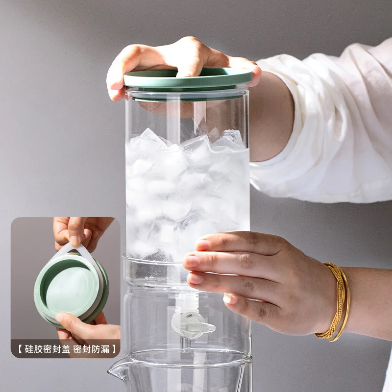 Ice Drip Coffee Pot New High Borosilicate Glass Drip-Style Cold Brew Sharing Pot New Chinese-Style Cold Brew Teapot