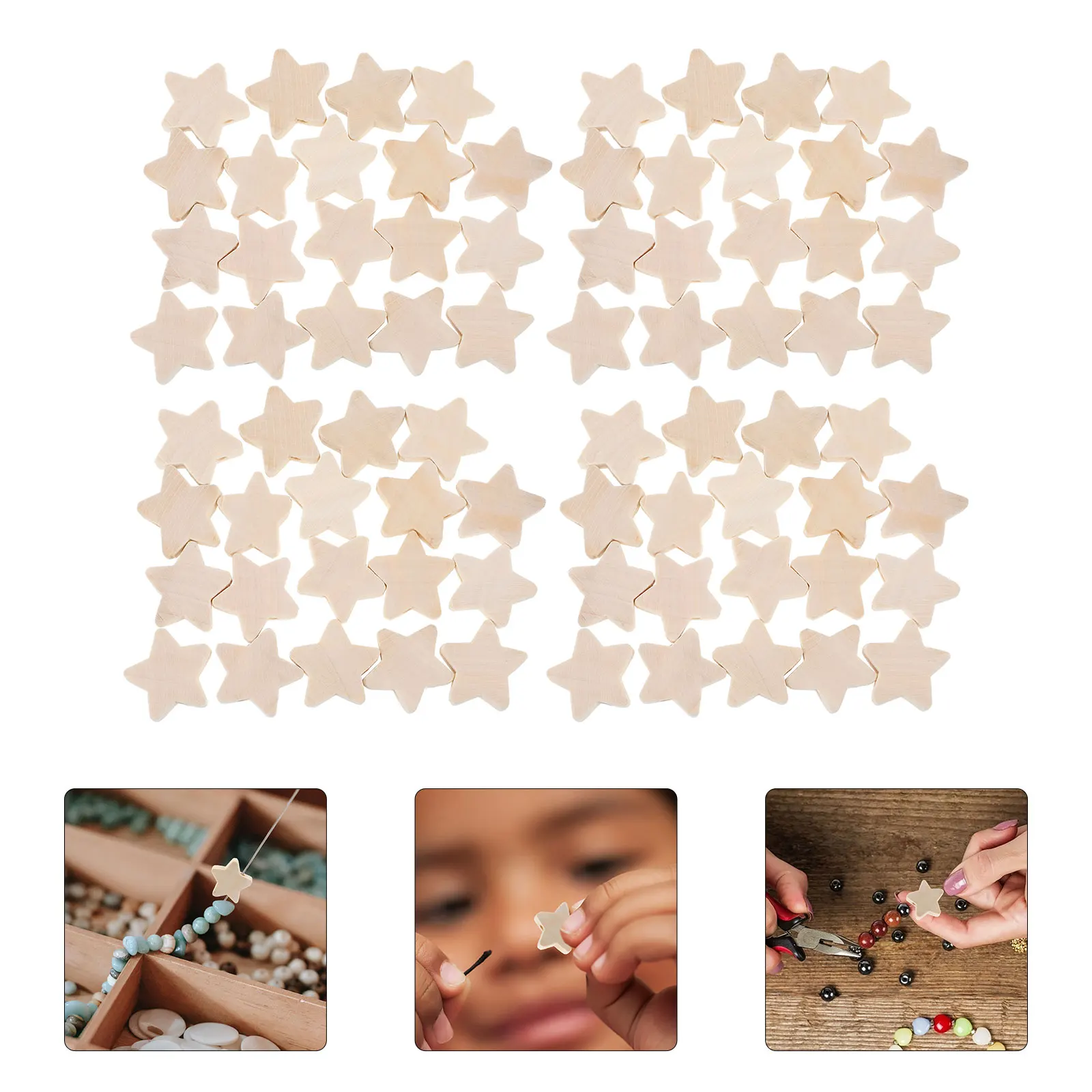 

100pcs Shaped Wooden Beads for DIY Crafts Wooden Beads Necklace Making Bracelet Jewelry Kids Creative Development