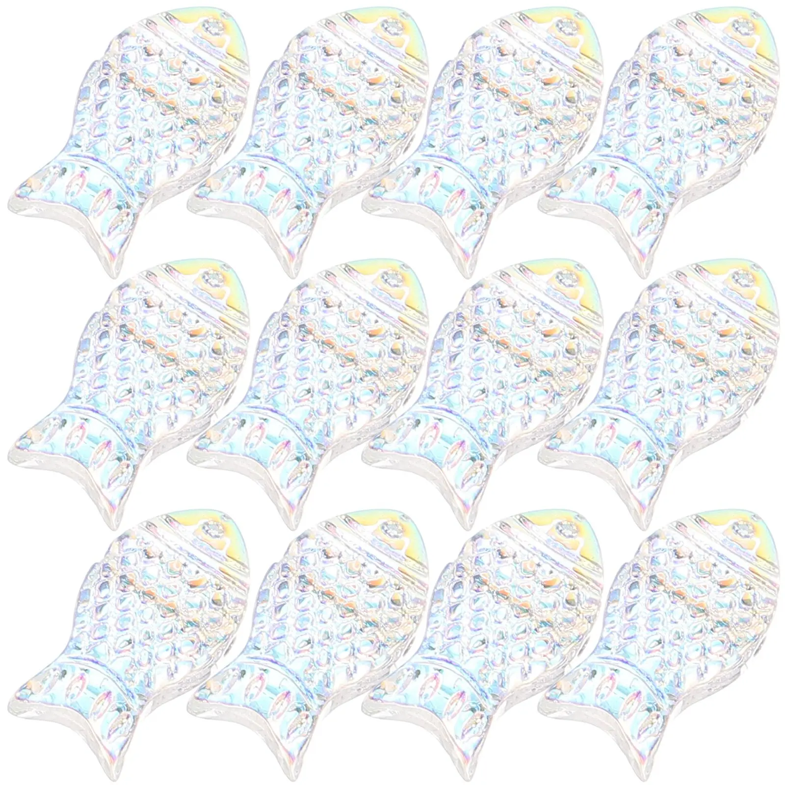 

50pcs Crystal Beads Small Fish Cross Hole DIY Jewelry Pendant Accessories Brightly Colored Glass Smooth Bracelet Making Safe