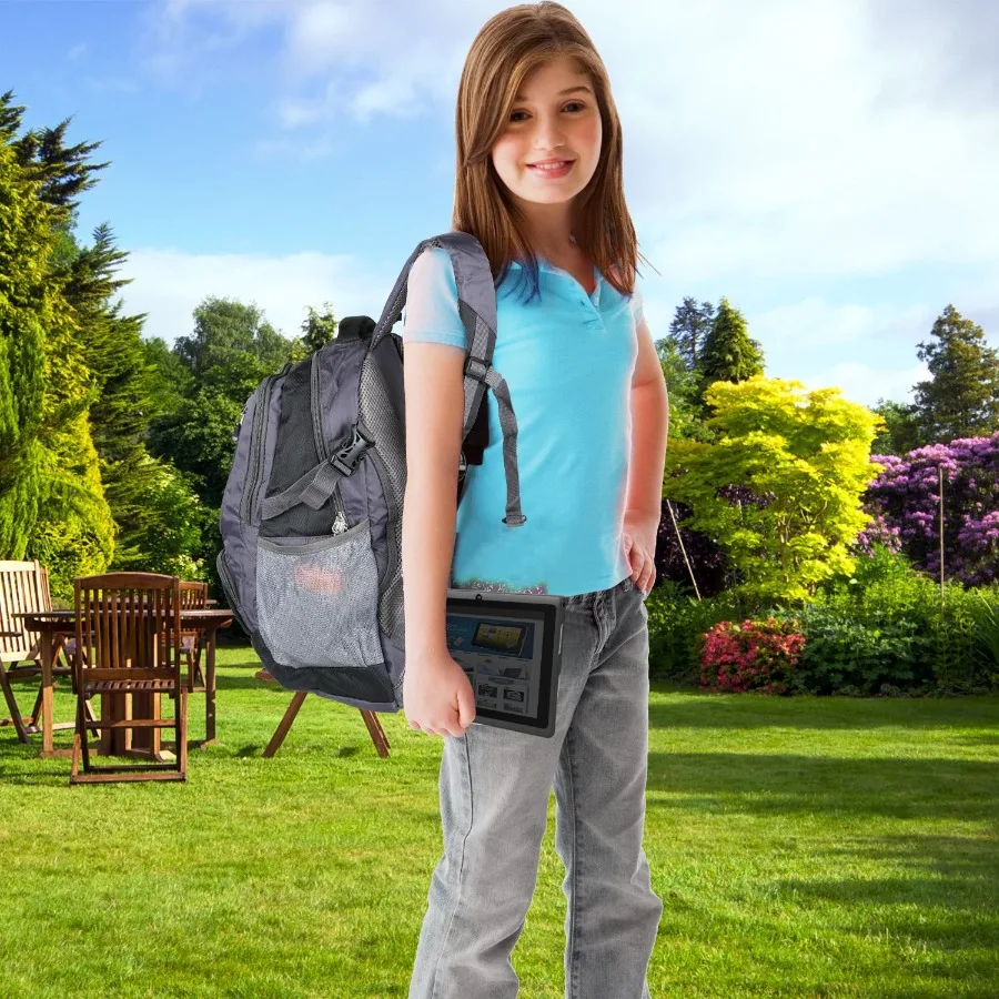 Mochila escolar unisex, bolso de hombro de viaje informal con correas ajustables, bolsa para botella de agua dual