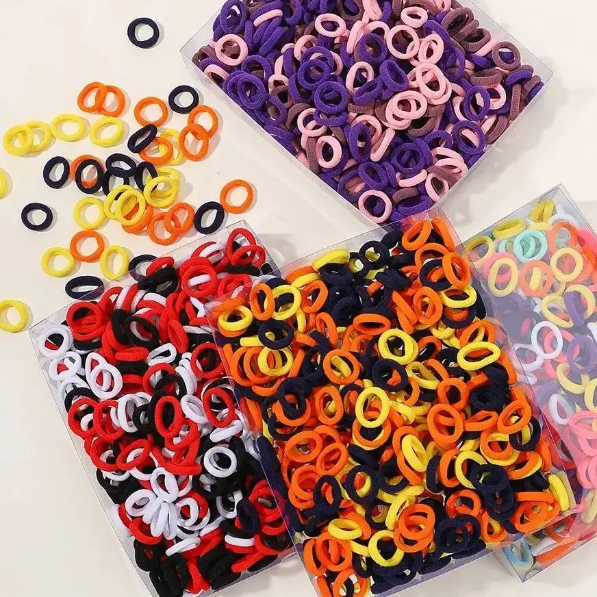 20 buah/set ikat rambut bayi perempuan, aksesori rambut nilon warna-warni pemegang ekor kuda anak-anak hadiah ornamen Scrunchie