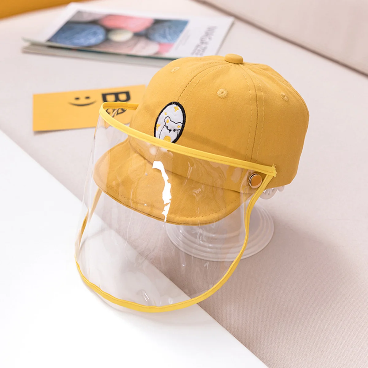 

Kids Protective Hat with Face Cover for Anti-droplets Sun Protection Toddler Hat Outdoor Beach Travel Vacation Daily Use High