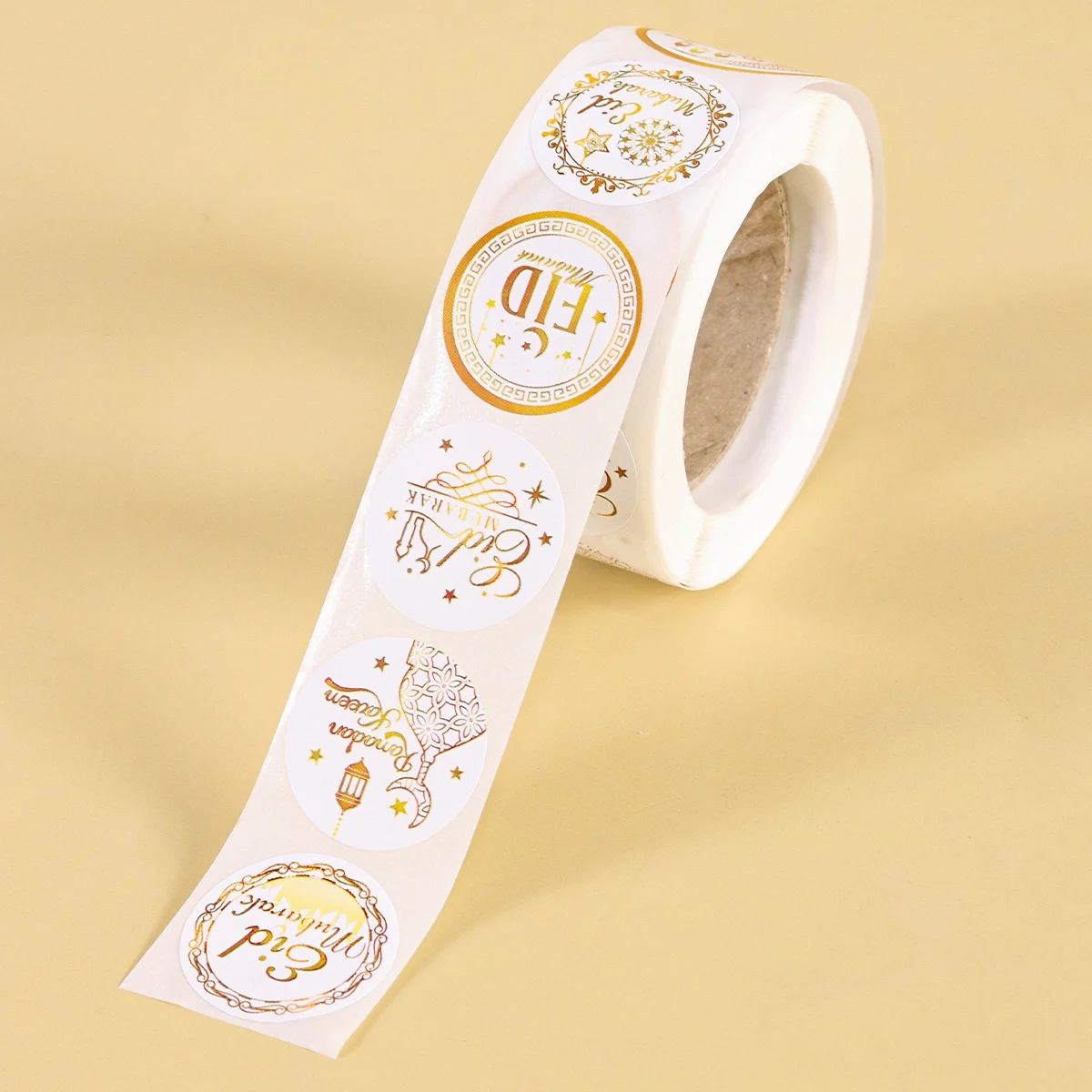 500 قطعة ملصقات عيد مبارك ملصقات ذهبية بيضاء للمنزل 2026 رمضان كريم إسلامي حفلة عيد الأضحى هدايا رمضان مبارك #3