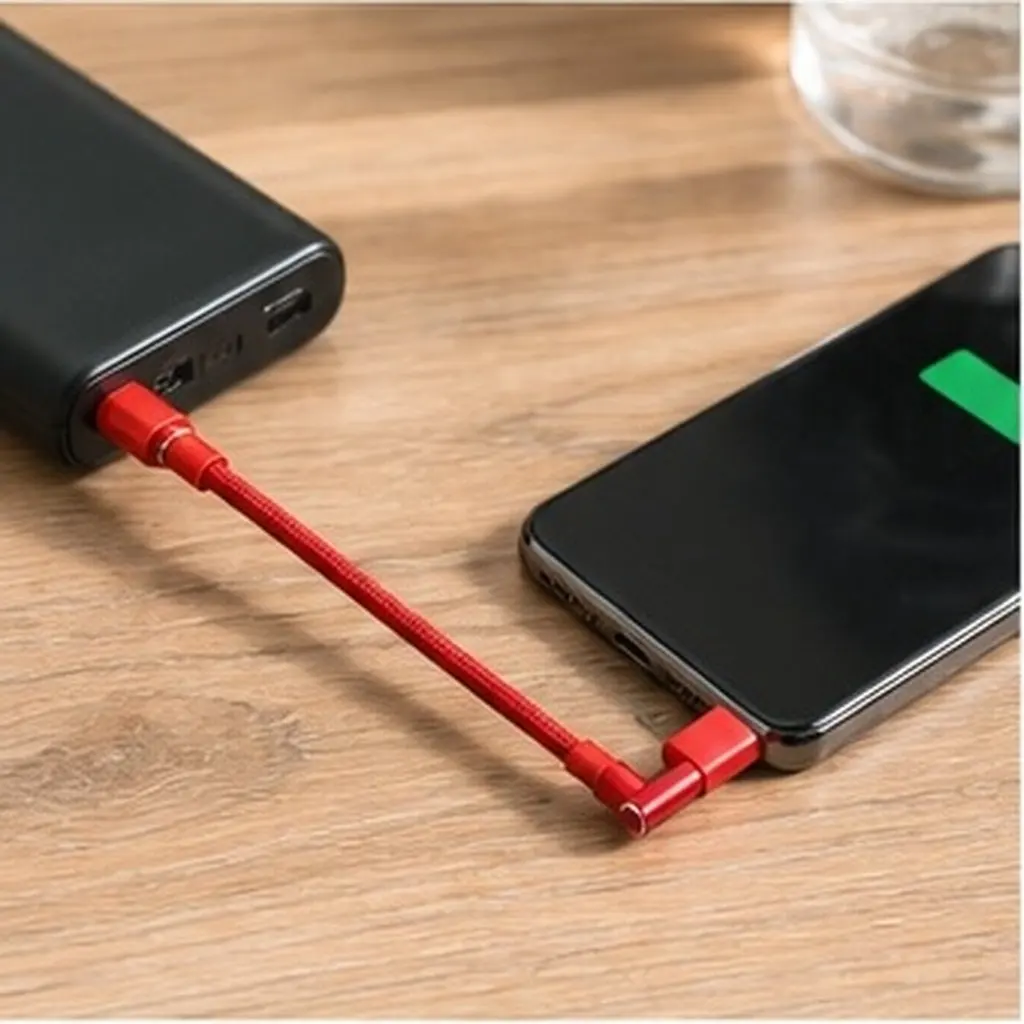 1M Nylon Braided USB-C Charging Cable, 3A Fast Charging & Data Sync, Right Angle Type-C Cord for Smartphones