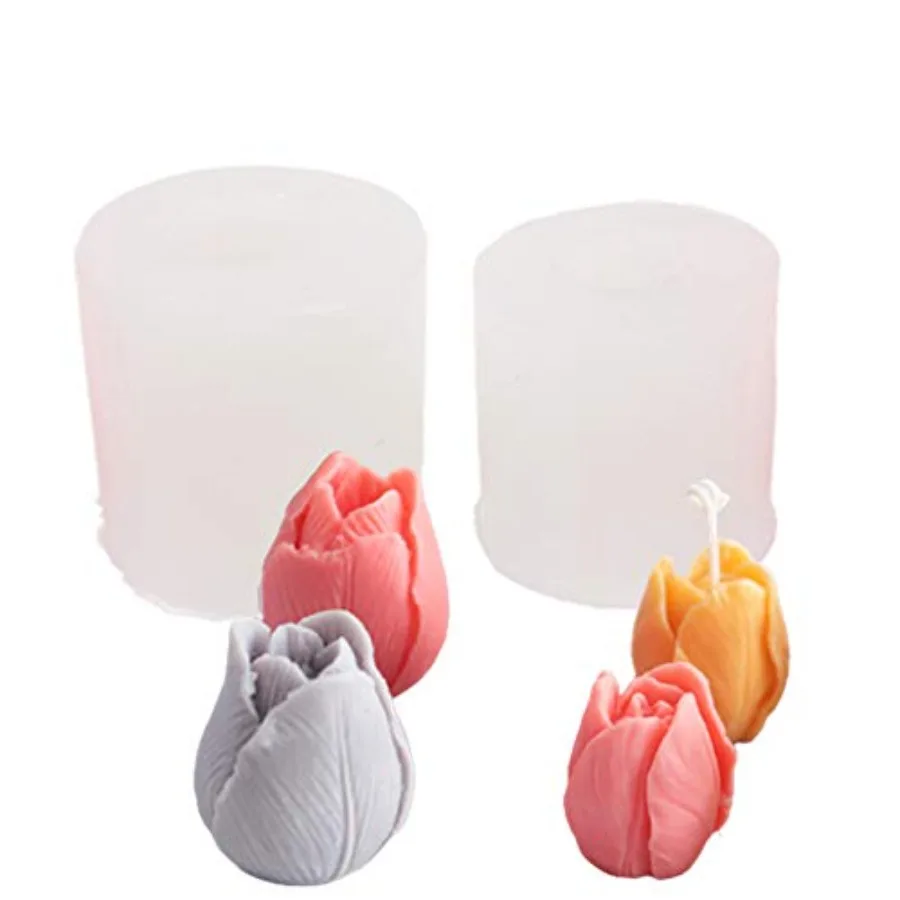 

Tulip Mould - 2 Pcs 3D Tulip Candle Molds - Silicone Flower Shaped Moulds for Candle Making, DIY Resin Crafts, Fondant Cake Dec