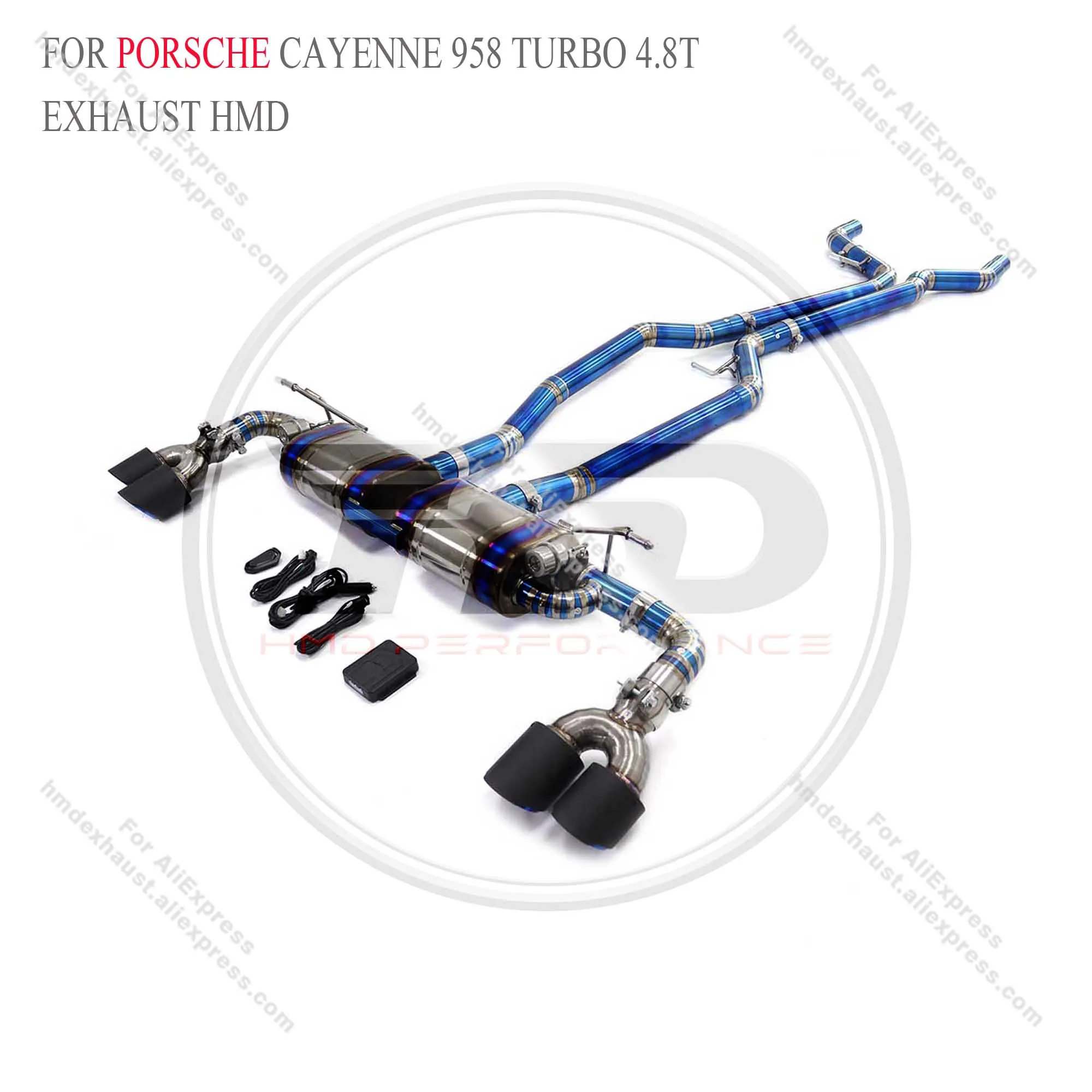 HMD Hot Sale Titanium Alloy Catback Exhaust for Porsche cayenne 958 turbo 4.8T With Valves car accessories