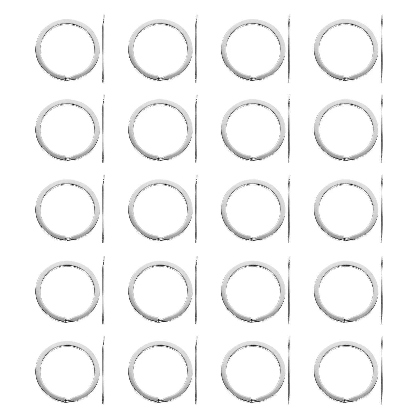 20Pcs Heavy Duty Split Key Rings Alloy DIY Keychain Making Supplies for Necklaces Bracelets Anklets Graduation Gift Pendants