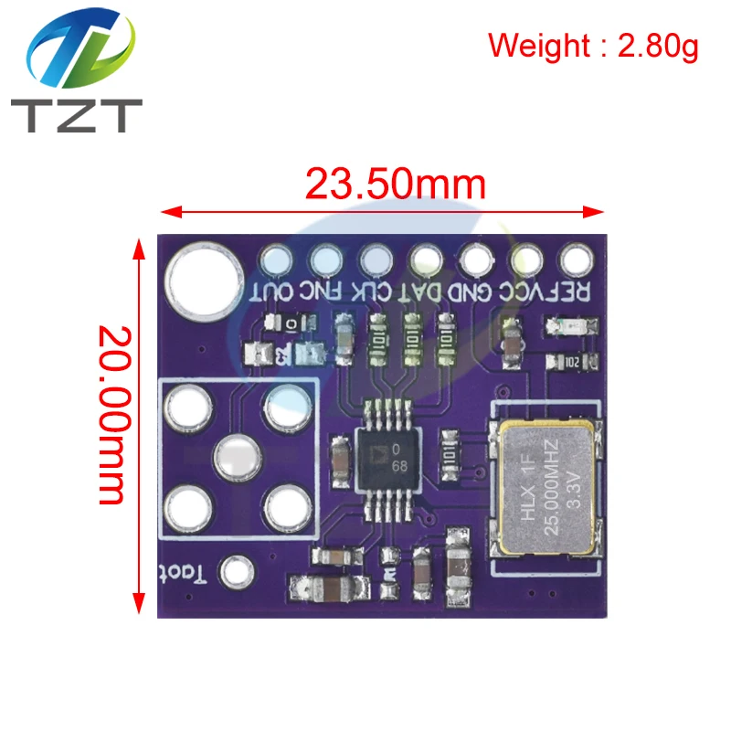 TZT AD9833 AD9833BRMZ Programmable Microprocessor 0-12.5MHZ Sine Square DDS Signal Generator Module Serial Interface Module