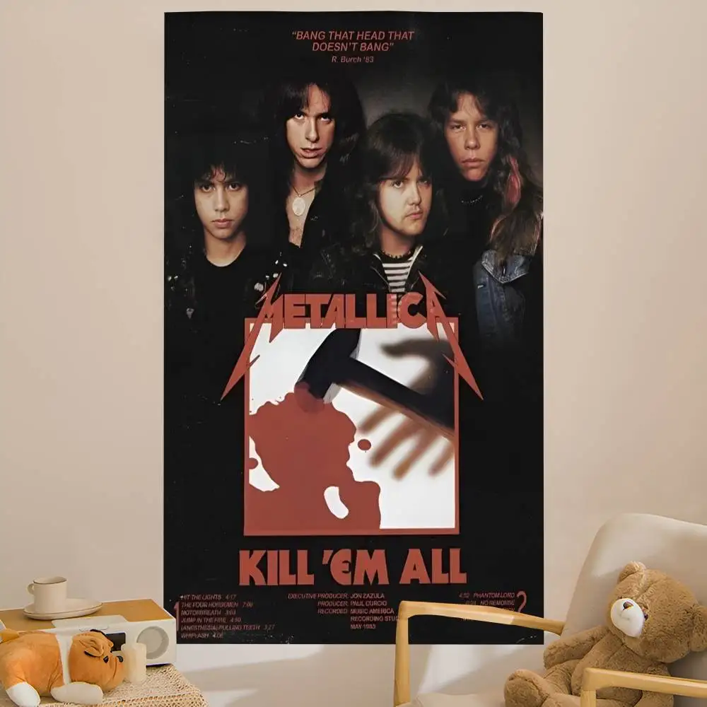 M-METALLICA Classics Band Classic Movie Anime Tapestry Hippie Flower Wall Carpets Dorm Decor Wall Hanging Home Decor
