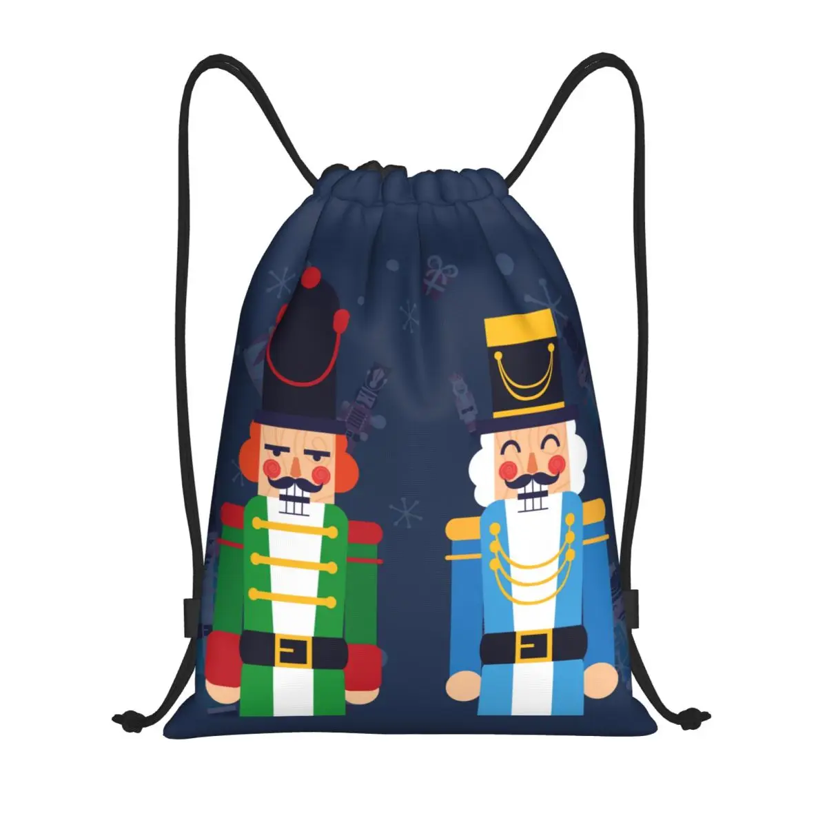 Custom Christmas Nutcrackers Soldier Doll Drawstring Bag Men Women Lightweight Sports Gym Storage Backpack