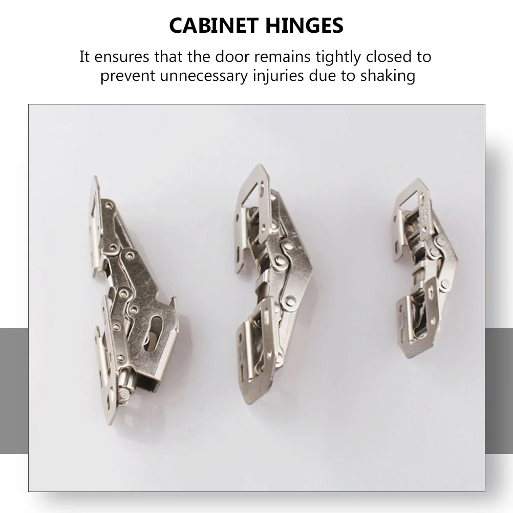 

4Pcs Stainless Steel Damping Door Hinges Silent Close Cabinet Hinges Wardrobe Concealed Durable Heavy Duty Cabinet Door Hinge