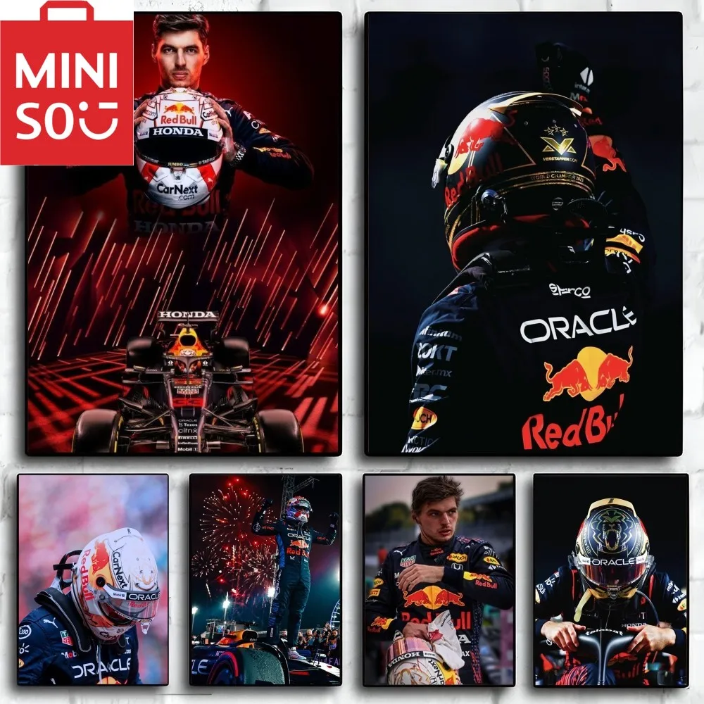 M-Max F1 سيارة V-Verstappen المشارك ورقة طباعة غرفة المعيشة المنزلي غرفة نوم مدخل بار مطعم مقهى الفن اللوحة الديكور