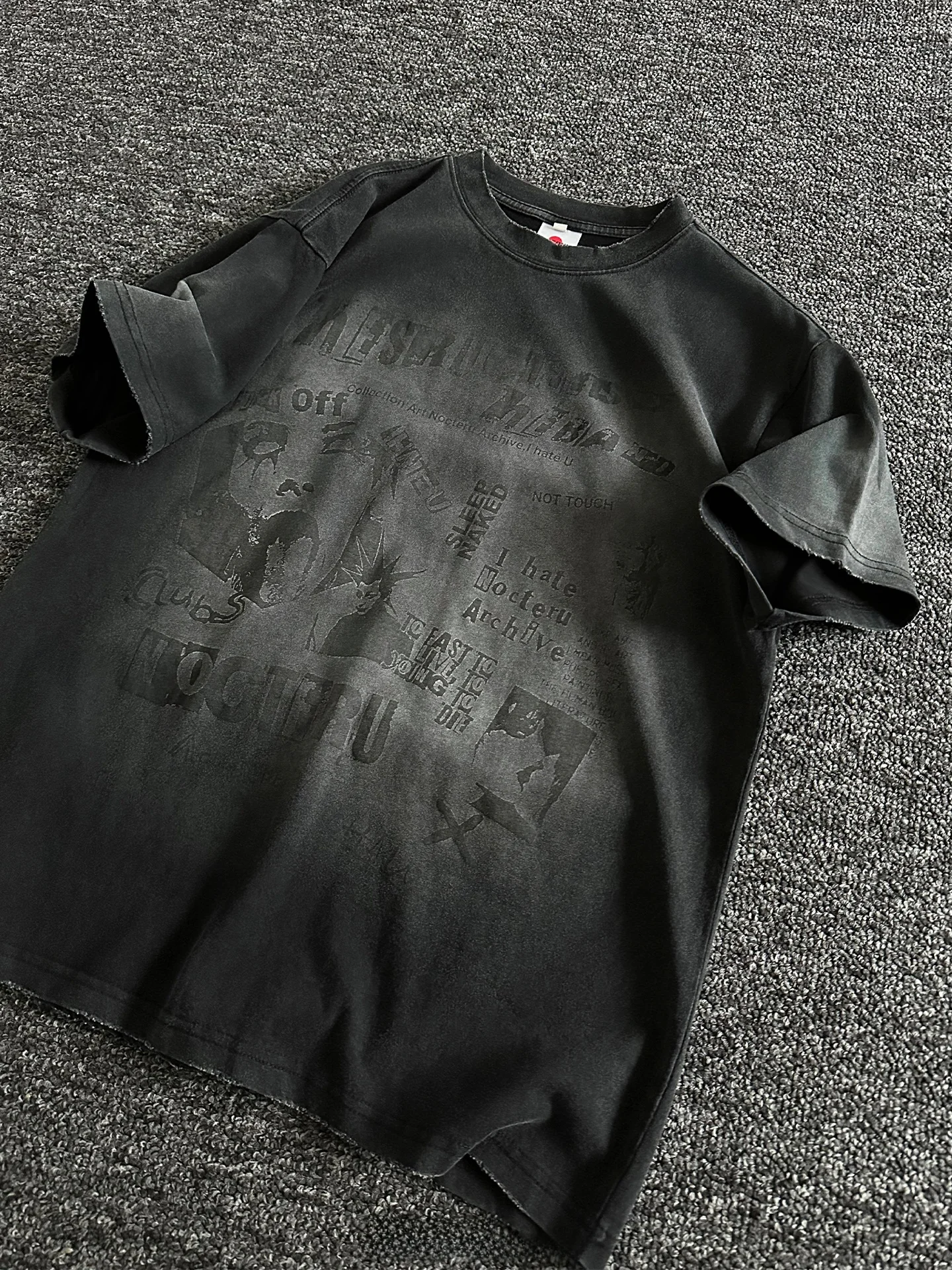 

Мужская футболка RiseBrand Heavy Du Waed Distred с коротким рукавом, свободного кроя, в уличном стиле, с лазерной гравировкой, из хлопка, с круглым вырезом